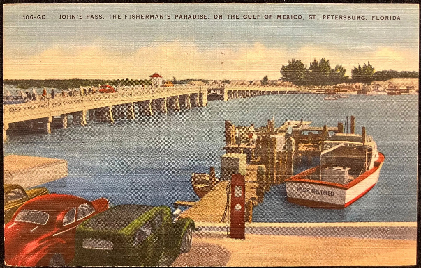 John’s Pass, The Fisherman’s Paradise, One the Gulf of Mexico, St. Petersburg, Florida - Vintage Postcard