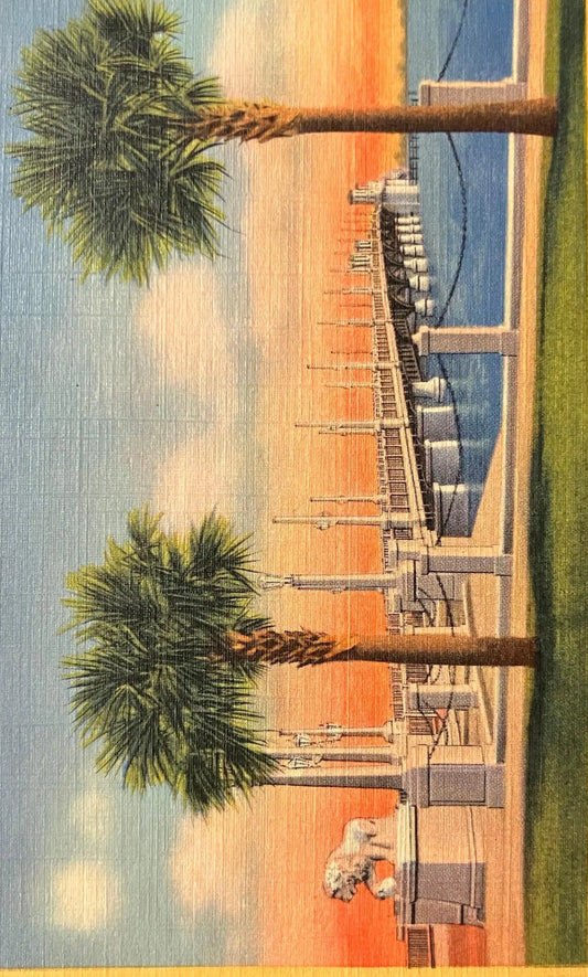 Bridge of Lions, St. Augustine, Florida - Vintage Postcard