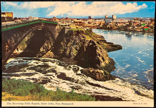 The Reversing Falls Rapids, Saint John, New Brunswick - Photo: E. Otto - Vintage Postcard