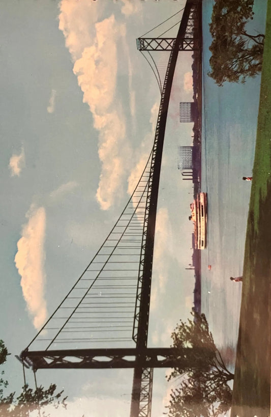 Ambassador Bridge - Detroit, Michigan and Windsor, Ontario - Photo by David L. Gunn - Vintage Postcard
