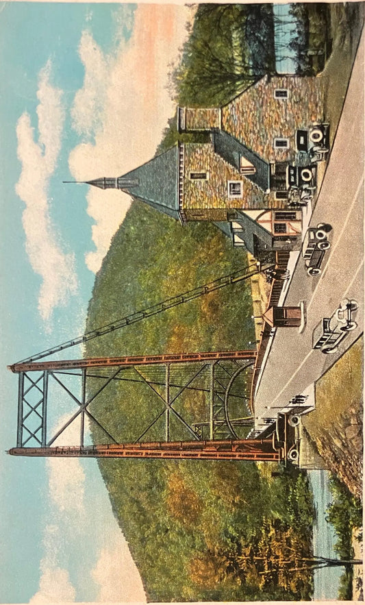 West Approach to the Bear Mountain, Hudson River Bridge, New York - Showing the Toll Gate - Vintage Postcard