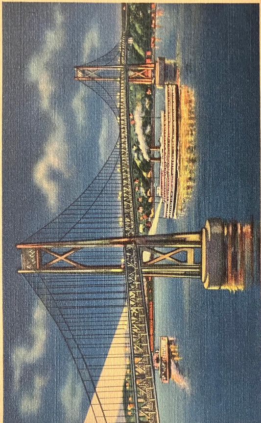 Mid-Hudson Traffic Bridge, Poughkeepsie, New York - Vintage Postcard