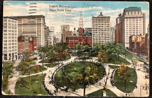 Union Square, New York City, New York - Vintage Postcard