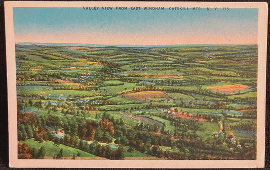 Valley View from East Windham, Catskill Mountains, New York - Vintage Postcard