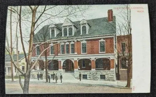 Elk's Home in Lansing, Michigan - Pre-1910 Vintage Postcard