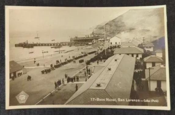 RPPC - Naval Base in San Lorenzo, Peru - Vintage Internationa RPPC Postcard
