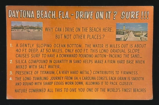 Daytona Beach, Florida - Drive On It? Sure!! - Vintage Postcard