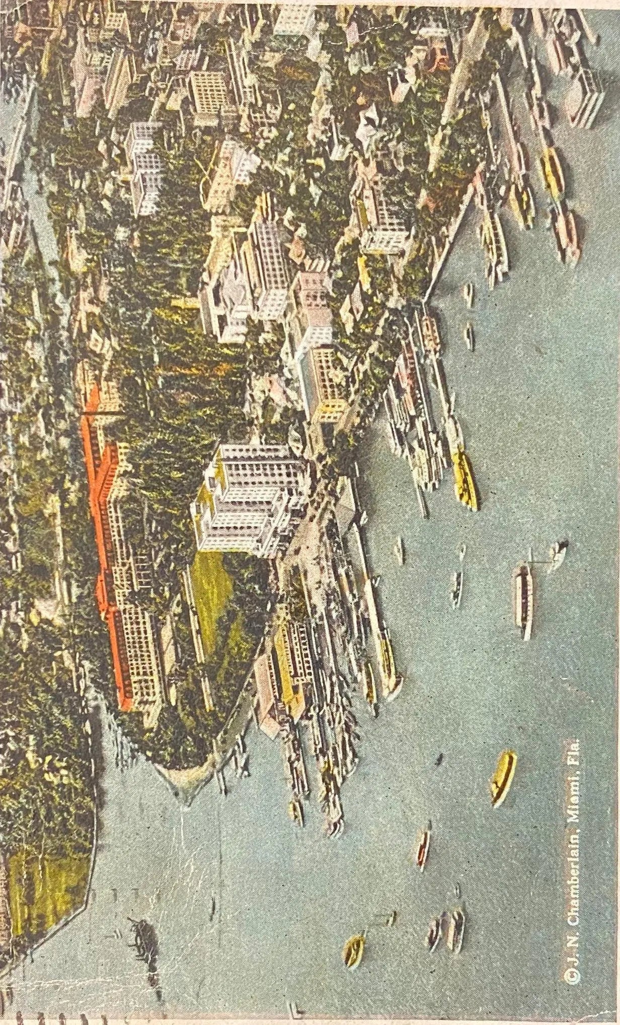Eastern Section of Miami, Florida in 1920, Royal Palm Hotel and Brickell Apartments - Vintage Postcard