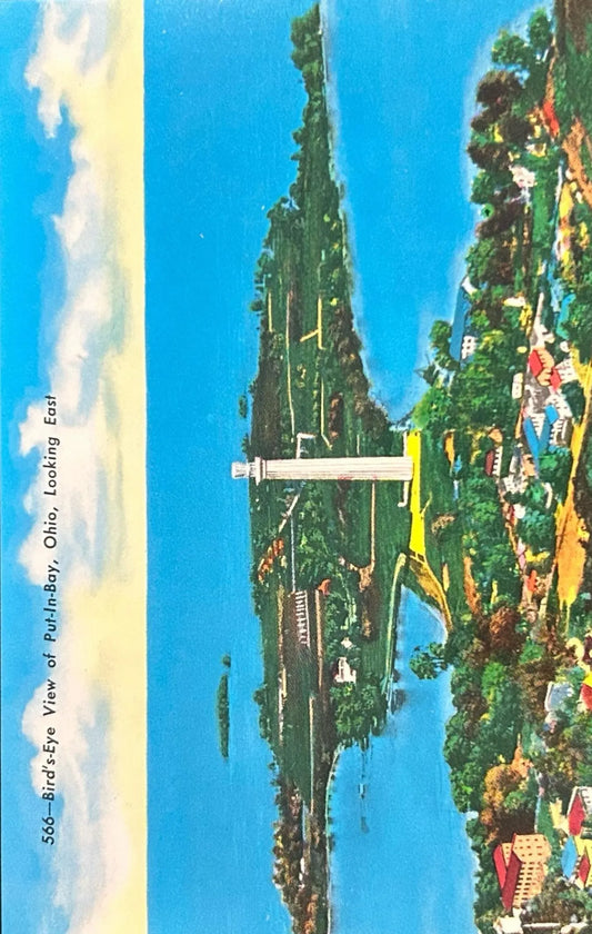 Bird's Eye View of Put-in-Bay, Ohio, Looking East, Ohio - Vintage Postcard