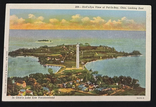 Bird's Eye View of Put-In-Bay, Ohio, Looking East - Vintage Postcard