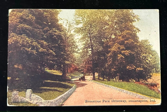 Brookside Park Driveway, Indianapolis, Indiana - 1900s Vintage Postcard