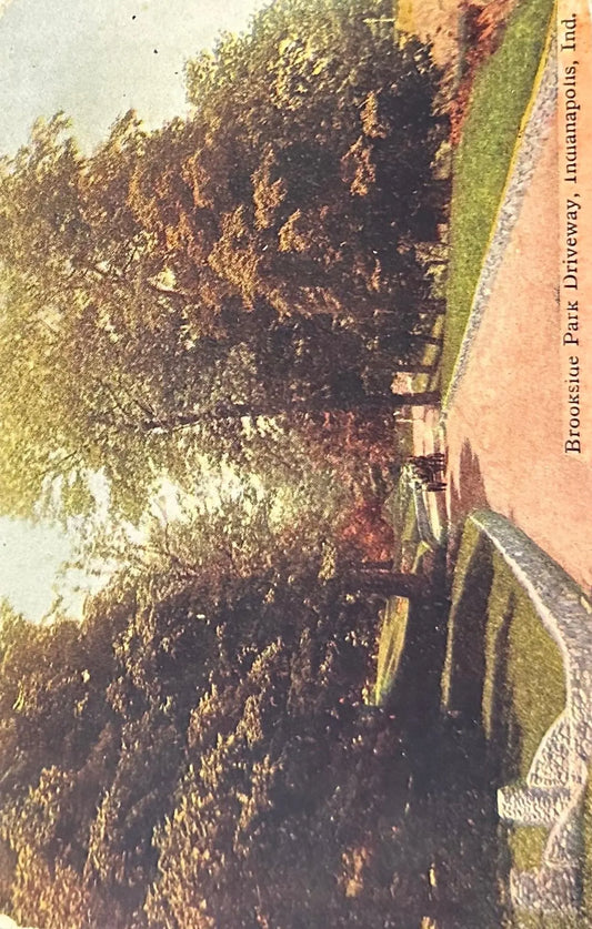 Brookside Park Driveway, Indianapolis, Indiana - 1900s Vintage Postcard