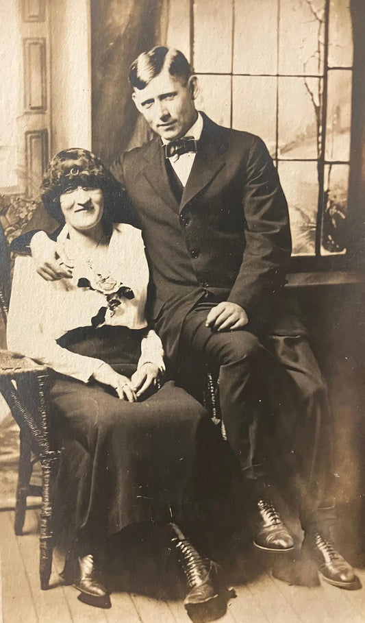 Mary Brewer and Joseph Pentz - Vintage Couple Postcard