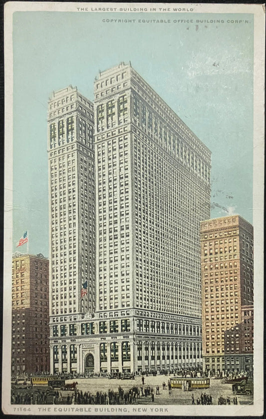 The Largest Building in the World - The Equitable Building, New York - Vintage Postcard