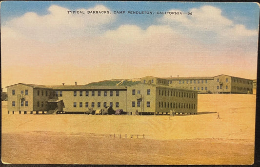 Typical Barracks, Camp Pendleton, California - Vintage Military Postcard
