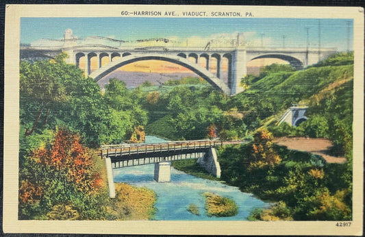 Harrison Ave., Viaduct, Scranton, Pennsylvania - Vintage Postcard