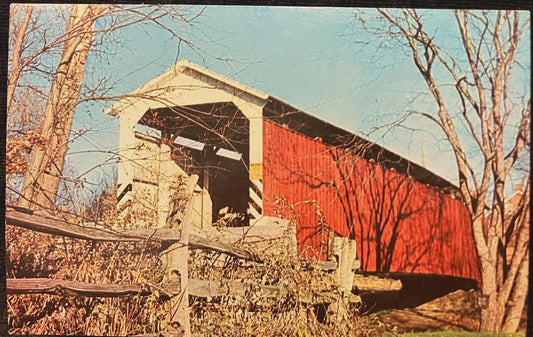 Neff’s Mill Covered Bridge, Pennsylvania - Photo: Vincent Tortora - Vintage Postcard