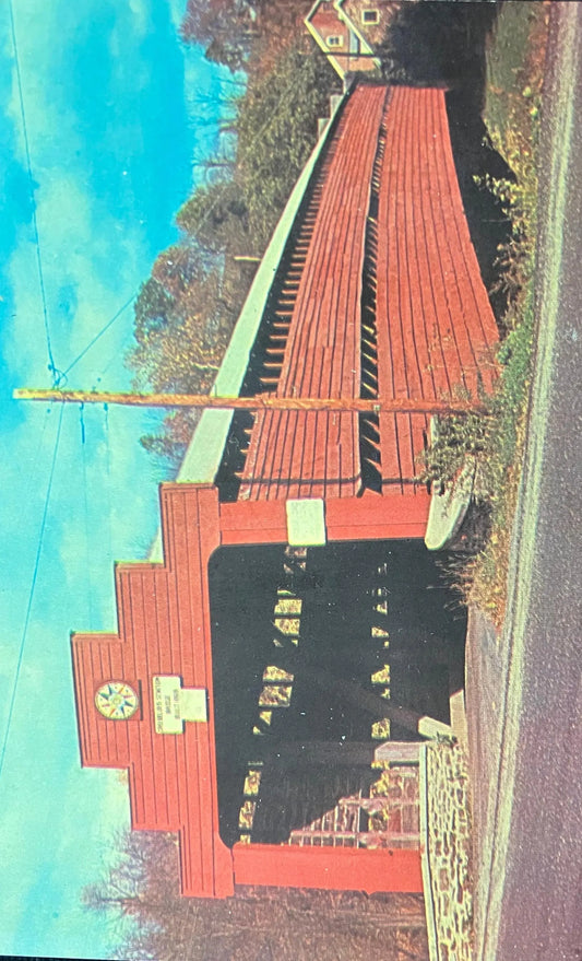 Covered Bridge - Dreibelbis Station - Pennsylvania - Photo by Vincent Tortora - Vintage Postcard