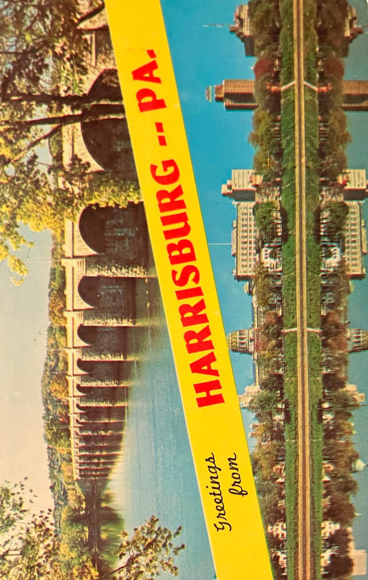 Greetings from Harrisburg, Pennsylvania - Vintage Bridge Postcard