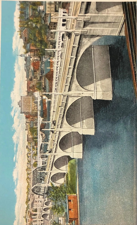 Hill to Hill Bridge from South Side, Bethlehem, Pennsylvania - Vintage Postcard