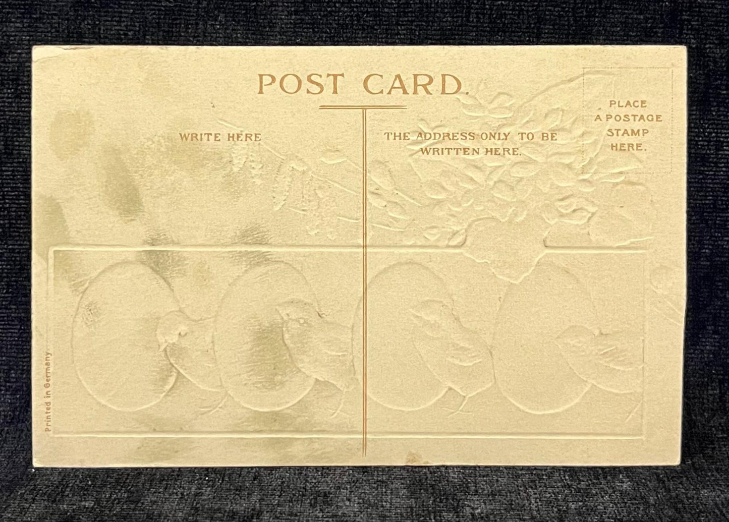 Embossed Easter Postcard 1920s- Vintage Easter with Baby Chicks and Violets on Postcard