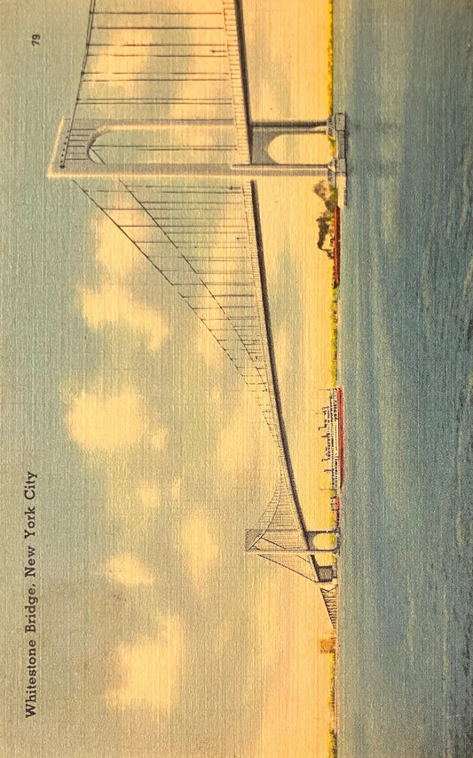 Whilestone Bridge, New York City - Vintage Postcard