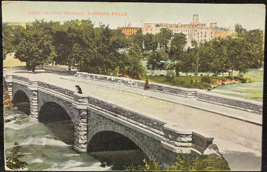 Goat Island Bridge, Niagara Falls, New York - Made in Germany - Vintage Postcard