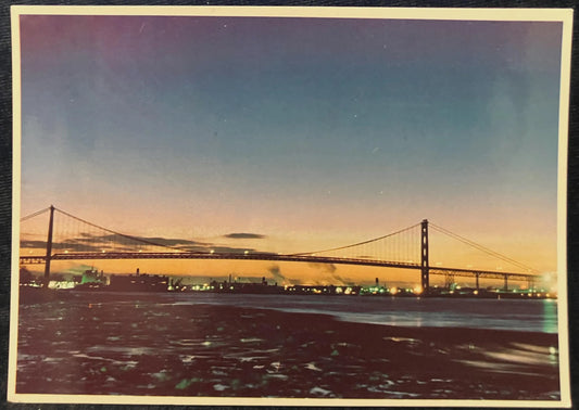 The Ambassador Bridge Detroit, Michigan/Windsor, Ontario - Photo: Halstead / Stewart - Vintage Postcard