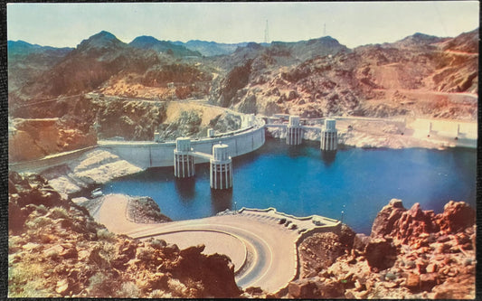 Upstream Face of Hoover Dam, Nevada - Vintage Postcard