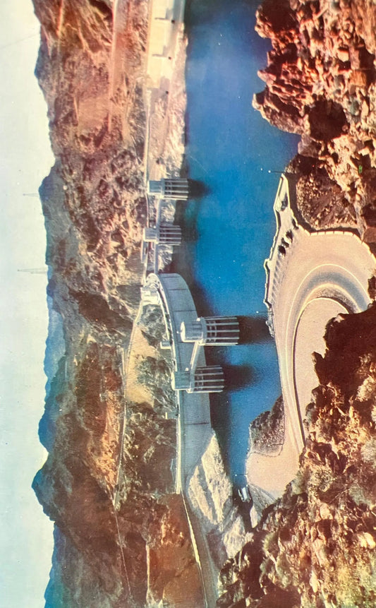 Upstream Face of Hoover Dam, Nevada - Vintage Postcard