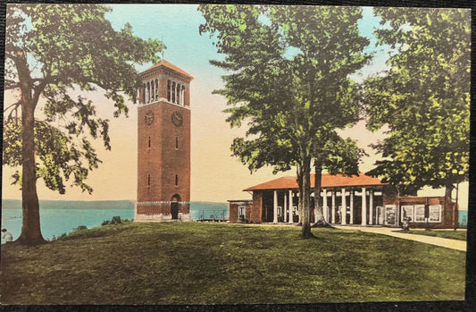 Miller Memorial Bell Tower, Chautauqua, New York, On Lake Chautauqua - Vintage Postcard