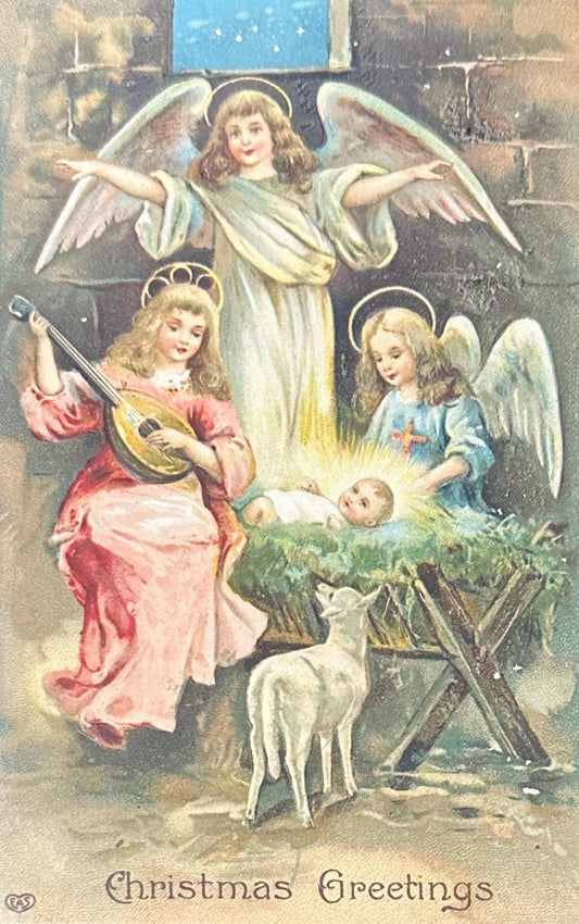 Christmas Greetings - Vintage Postcard