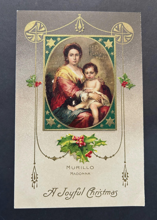 Murillo Madonna - A Joyful Christmas - Vintage Holiday Card