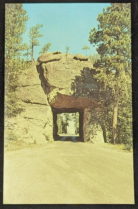 View of Mount Rushmore Through Iron Mount Road Tunnel, South Dakota - Vintage Dakota