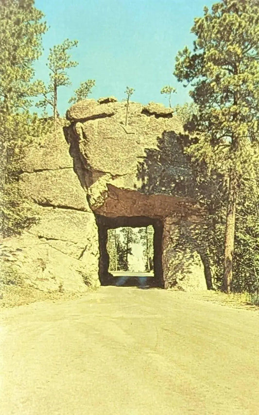 View of Mount Rushmore Through Iron Mount Road Tunnel, South Dakota - Vintage Dakota