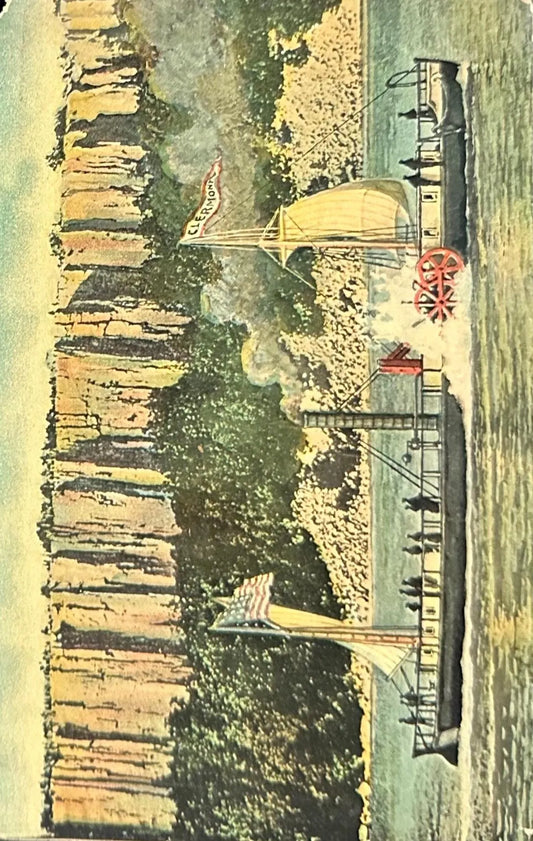 The Clermont, Steamboat on the Hudson River - Vintage Postcard