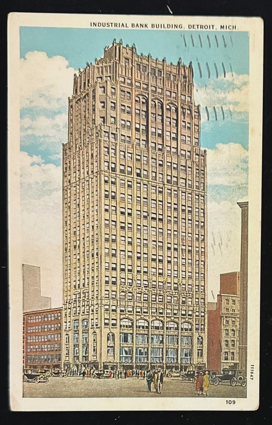Industrial Bank Building, Detroit, Michigan - Vintage Postcard