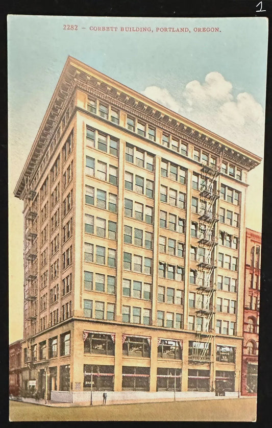 Corbett Building, Portland, Oregon Series #2282 - Vintage 1920s Postcard