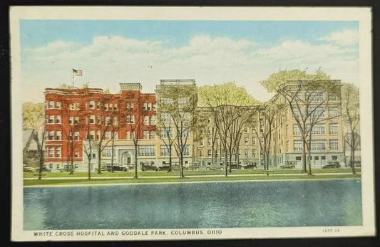 White Cross Hospital and Goodale Park, Columbus, Ohio - Vintage Postcard