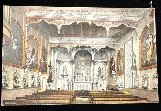 Chapel, Monastery of the Precious Blood, Montavilla, Portland, Oregon - Vintage 1920s Church Postcard