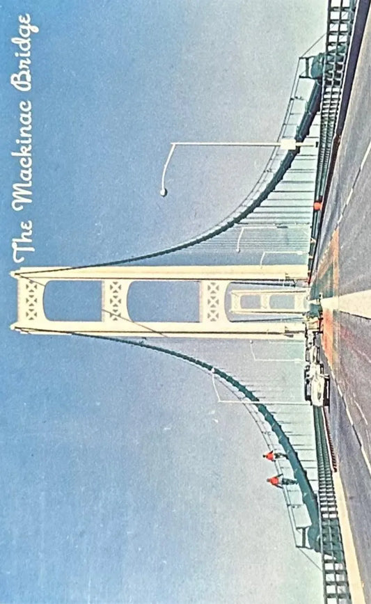 The Mackinac Bridge - Michigan Vintage Postcard