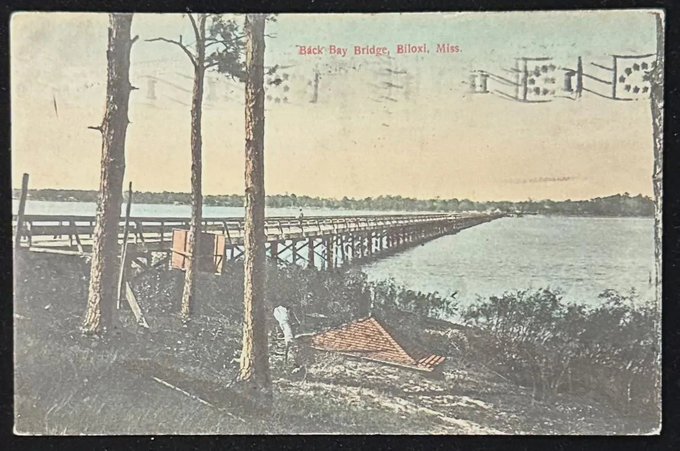 Back Bay Bridge - Biloxi, Mississippi - Vintage Postcard