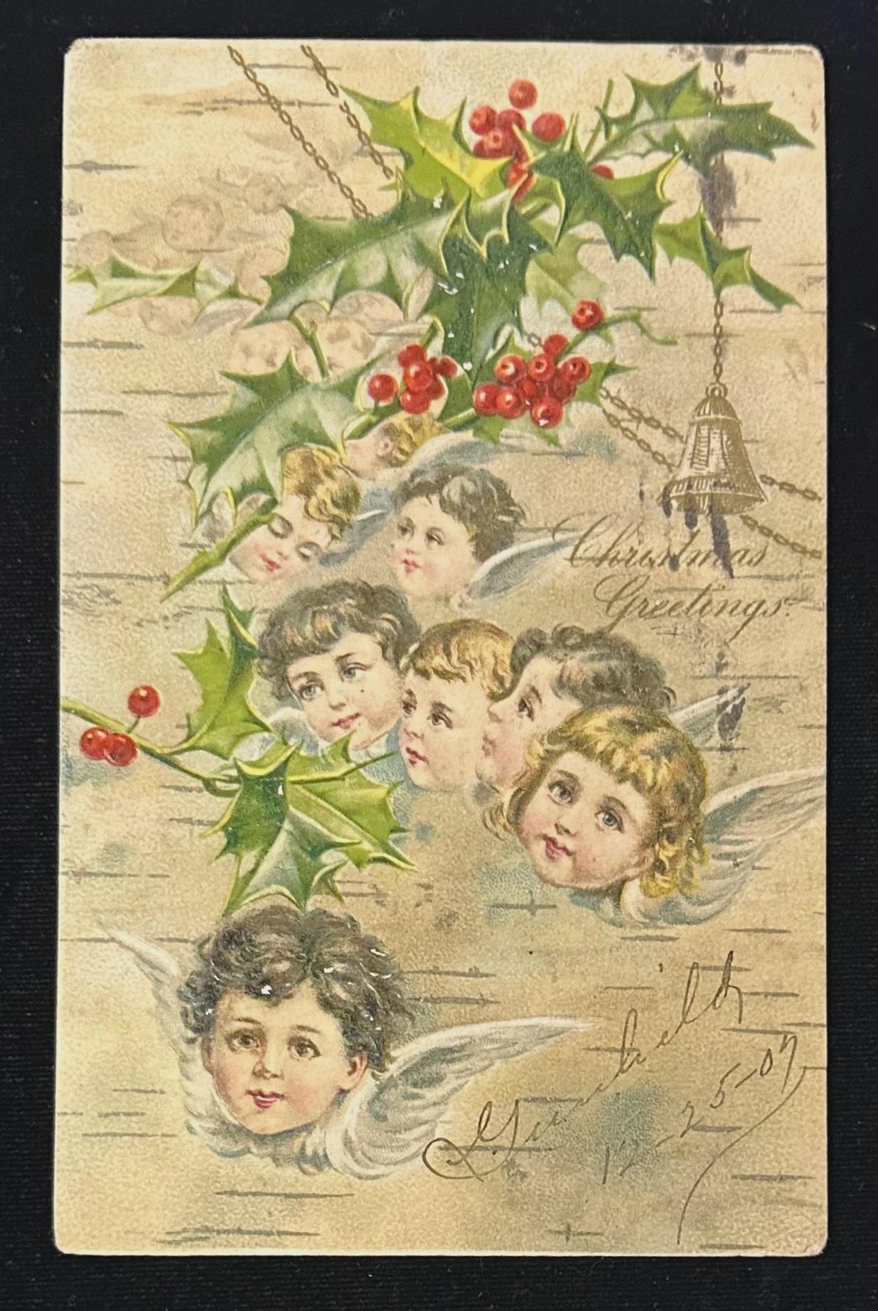 Christmas Greetings - Vintage Postcard