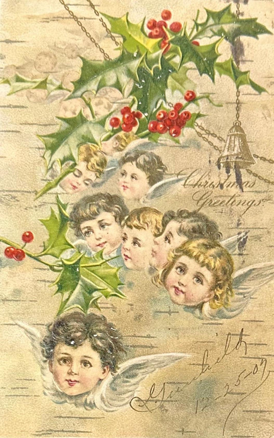 Christmas Greetings - Vintage Postcard