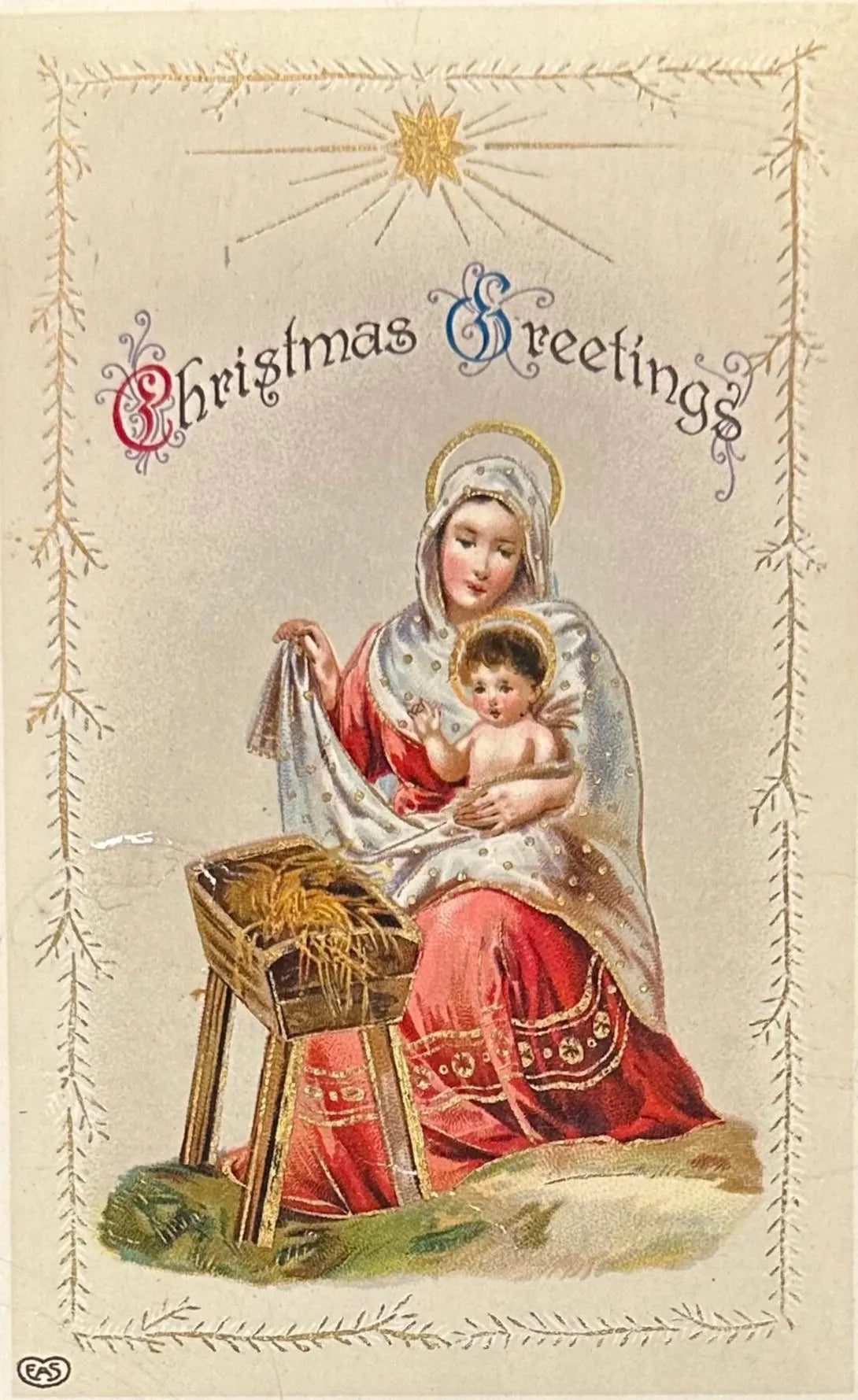 Christmas Greetings - Vintage Postcard