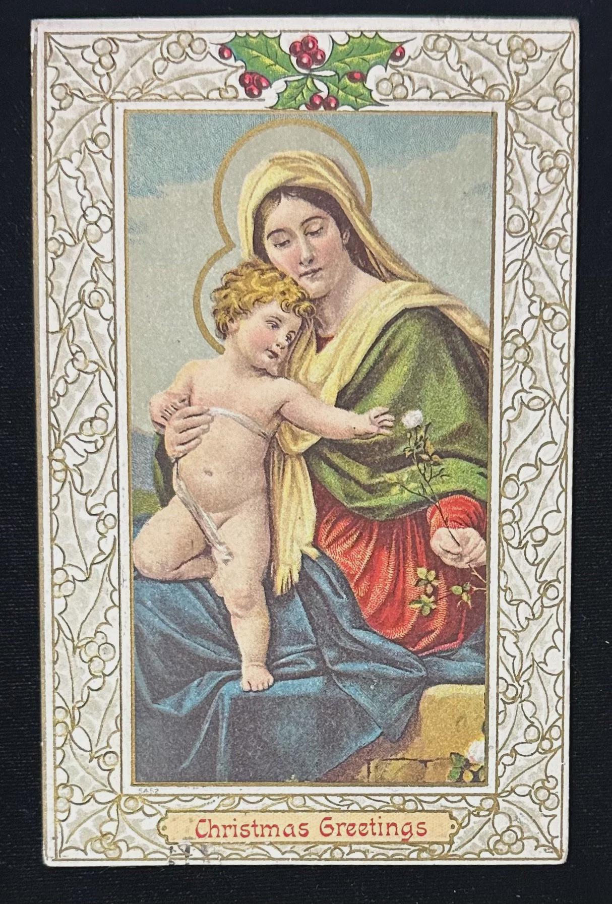 Christmas Greetings - Vintage Postcard