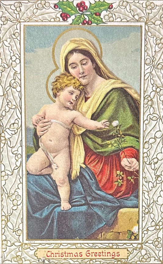 Christmas Greetings - Vintage Postcard