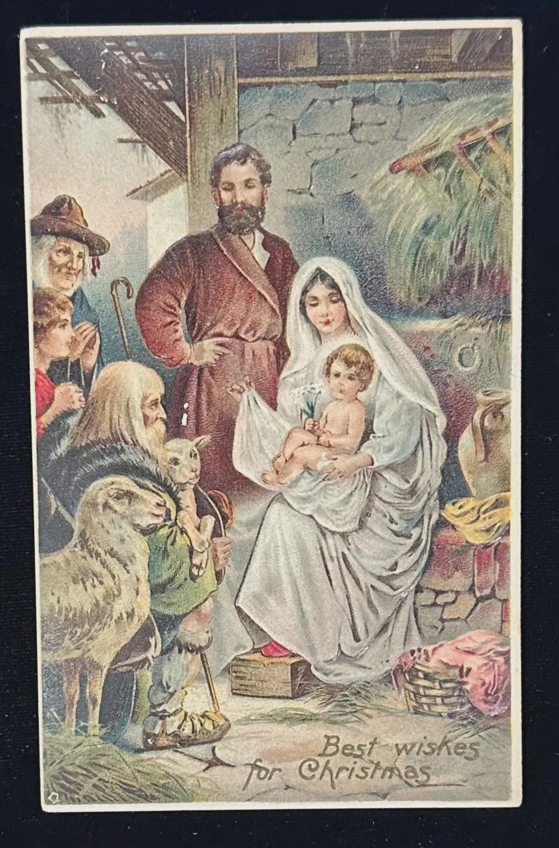 Best Wishes for Christmas - Vintage Postcard
