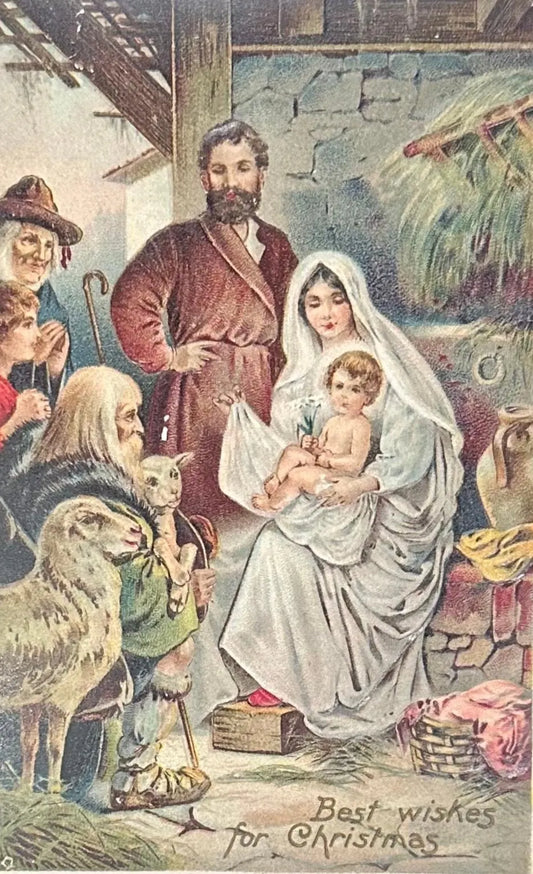 Best Wishes for Christmas - Vintage Postcard
