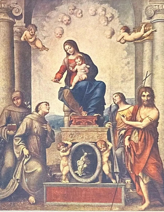 Dresden - Correggio, Madonna des heil, Franciscus - Vintage Postcard